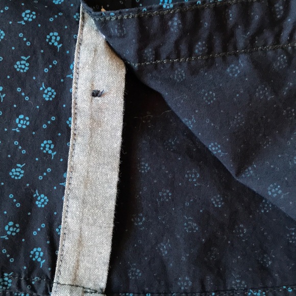 COPY - Perry Ellis navy cotton floral print shirt - Picture 5 of 6